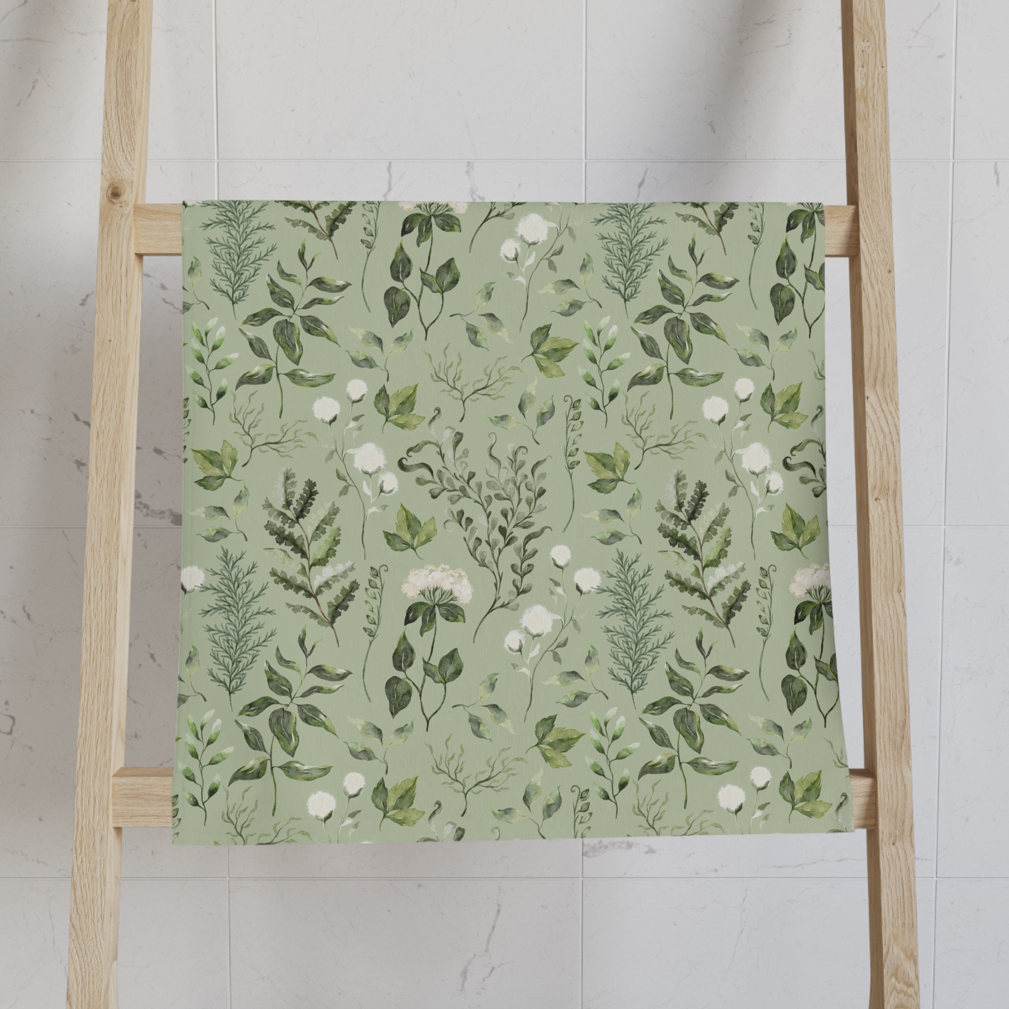 Abstract Square Modern Art Sage Green 40*60cm Tea Towels