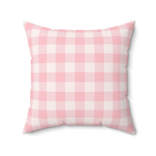 Gingham throw pillow case spring  pillow cover blush pink pillow cushion plaid accent pillow cover cottagecore home decor farmhouse