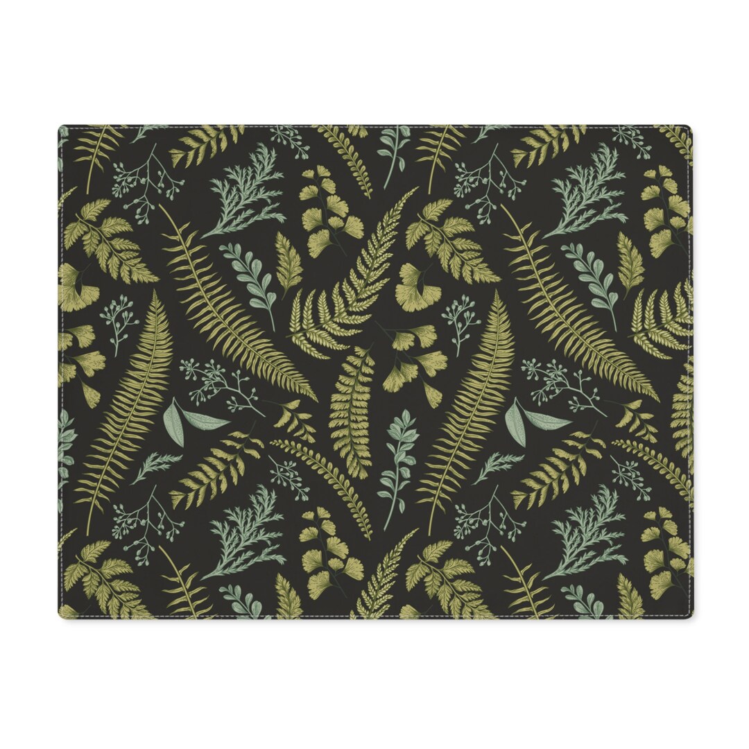 Botanical Placemat Vintage Fabric Placemats Woodland Plants Cloth Table