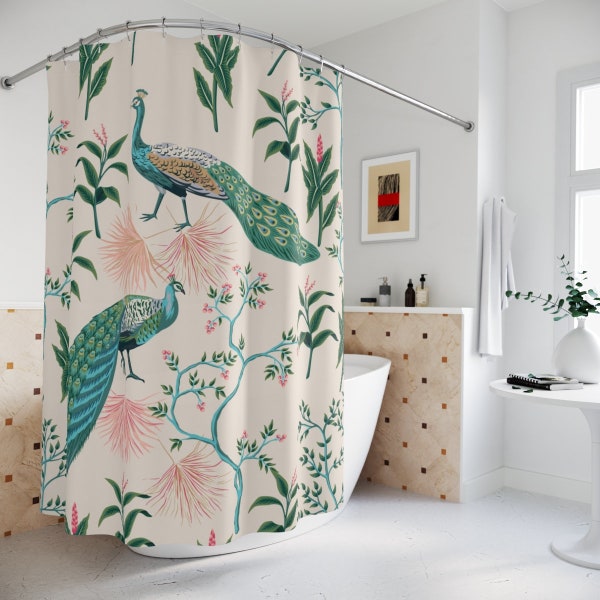 Peacock Shower Curtains Etsy