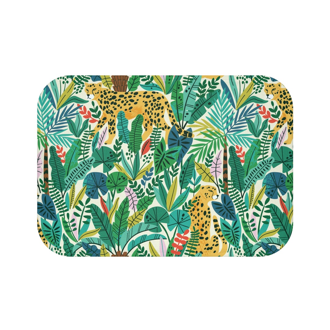 Loussiesd Leopard Non Slip Bath Mat Snake Zebra Tiger Safari Shaggy Absorbent Floor Mat For Wildlife Floral Botanical Microfiber Bathroom Rugs Breathable Bathroom Floor Indoor Doormat 16x24 Inch