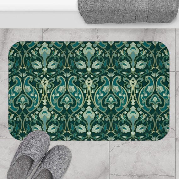 Art Deco Bath Mat, Vintage Bathroom Decor