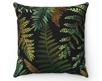 Botanical throw pillow cover vintage pillow cover greenery home decor fern pattern bedroom decor accent pillow plant lover gift for her mom