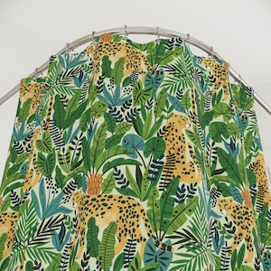 Leopard Shower Curtain Modern Safari Cheetah exotic animals Shower Curtain kids bathroom decor green tropical jungle animals animal print