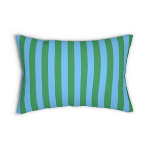 Stripes Lumbar Throw Pillow stipped rectangular lumbar pillow boho home decor green blue bedroom decor vintage bold colorful