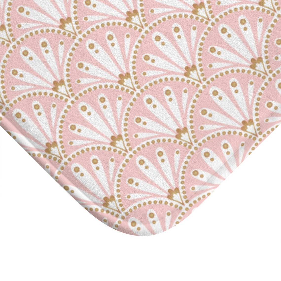 Pink Gold Shower Curtain Art Deco Bathroom Decor Blush Etsy