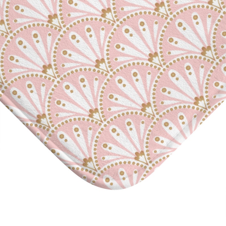 Pink Gold Shower Curtain Art Deco Bathroom Decor Blush Etsy