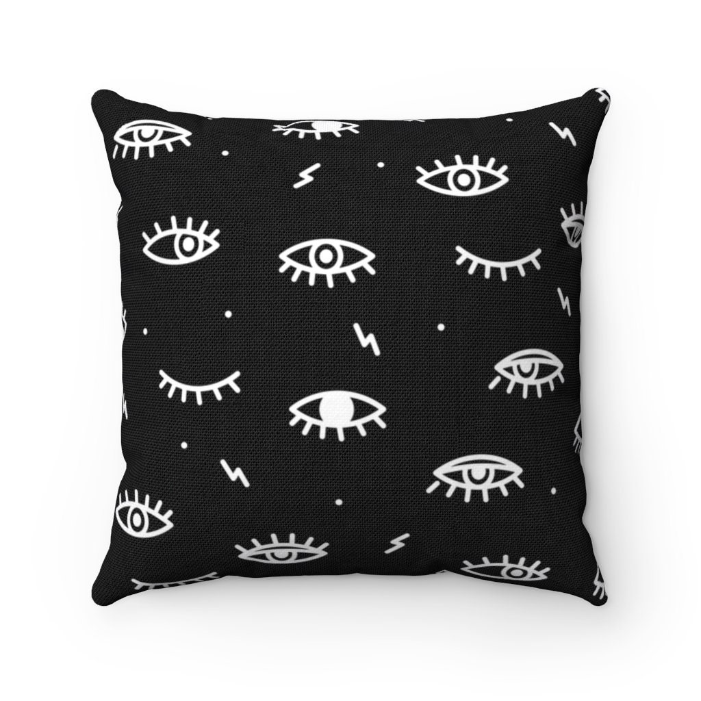 Eyes throw pillow cover evil eye pillow cover black and white Etsy