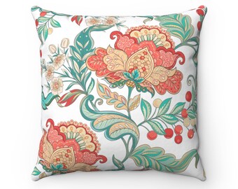 The Pillow Collection P18-ROB-PEONYVINE-CORAL-C100 Iniabi Floral Pillow Coral The Pillow Collection P18-ROB-PEONYVINE-CORAL-C100 Iniabi Floral Pillow Coral