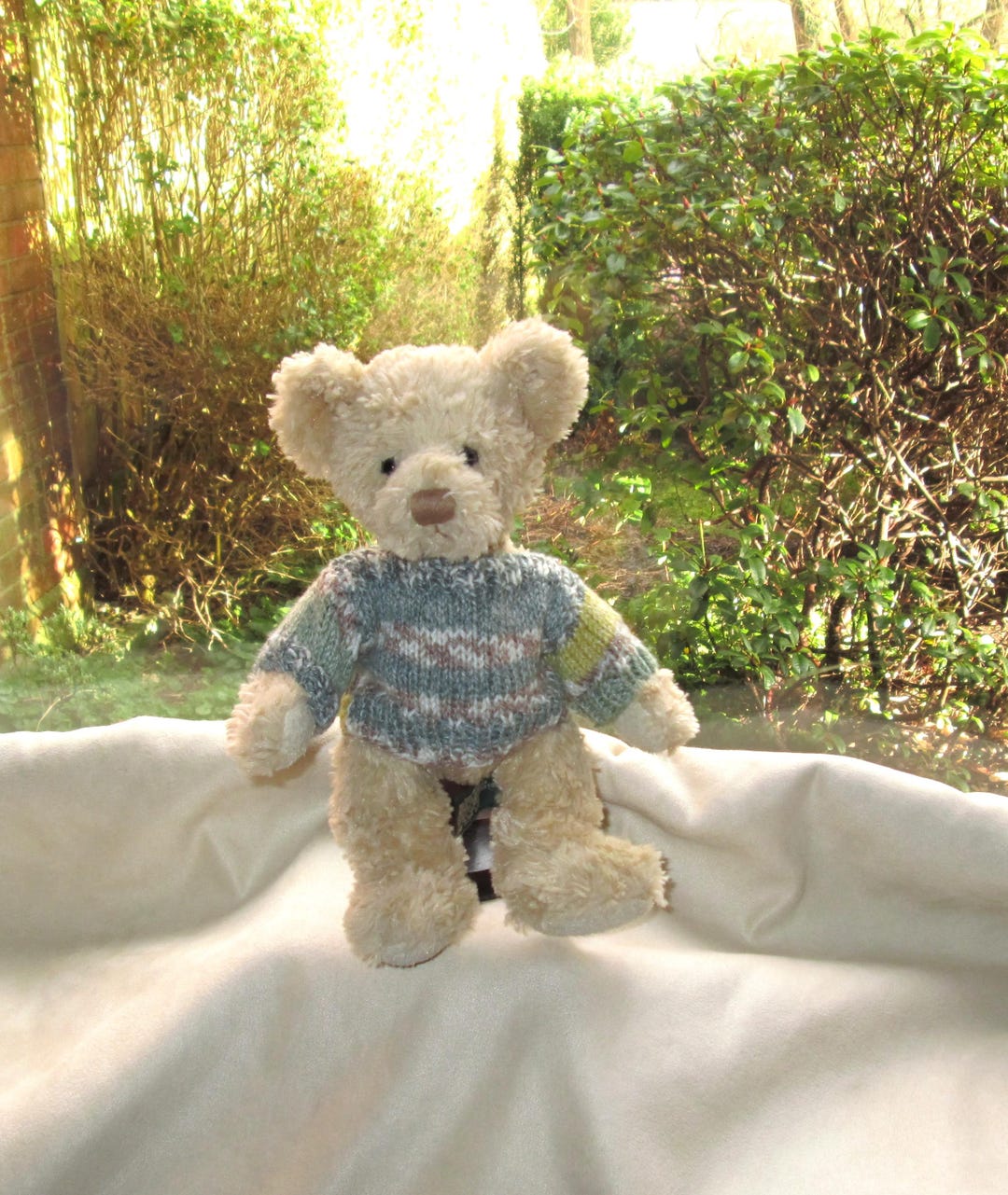 Travel Bear Printed Full Body Knitted Romper With Feet Mittens