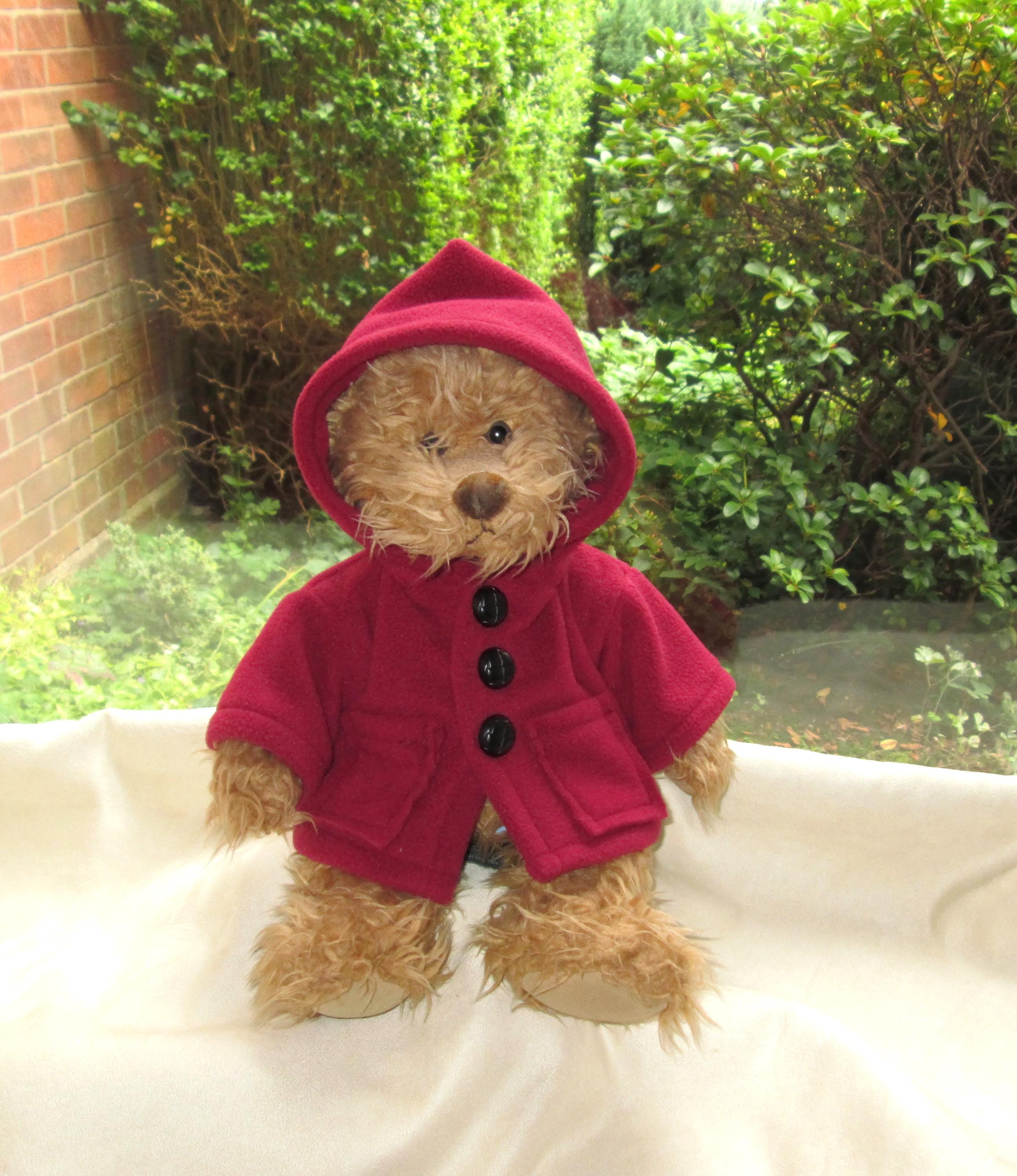 Maroon teddy bear jacket discount