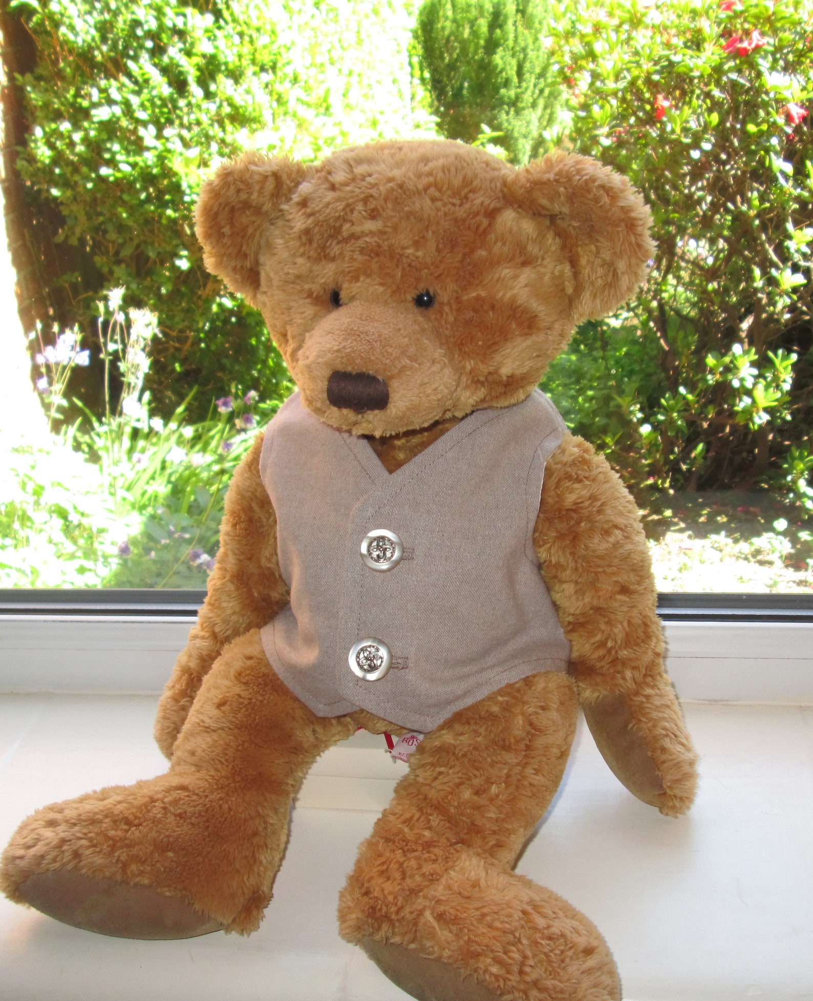 Teddy Bear Clothes Handmade Light Brown Lined Waistcoat/Vest | Etsy