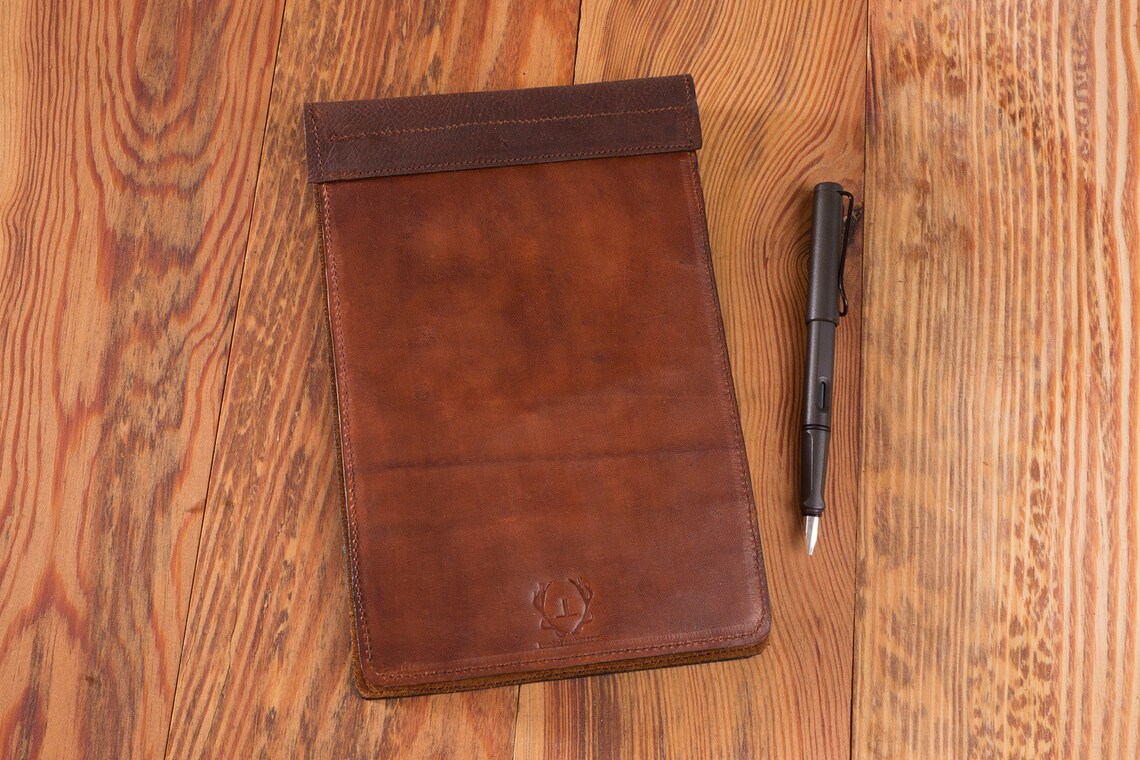 Steno Pad Portfolio Leather Cover Steno Holder. Genuine Etsy