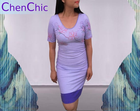 lavender bodycon midi dress