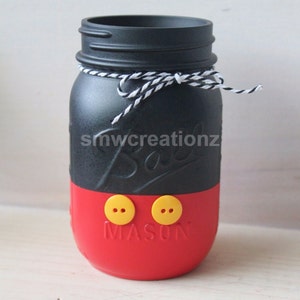Mickey Mouse Mason Jar: Birthday Party Centerpiece