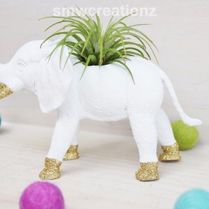Custom Elephant Planter with Air Plant Room Decor Home Decor Birthday Gift Teacher Gift Party Favor Zoo Party image 3