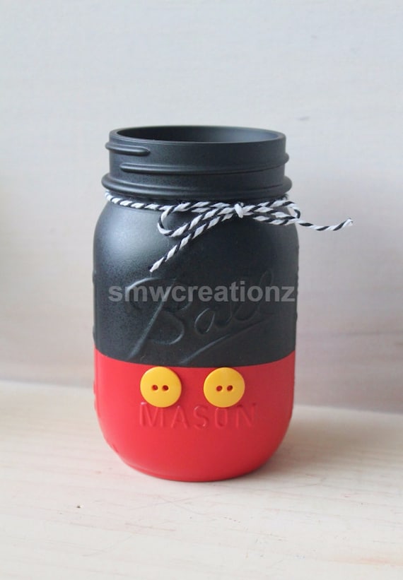 Mickey Mason Jar or Mickey & Friends Mickey Birthday Decor | Etsy