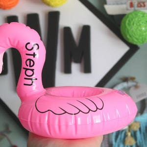 Flamingo Drink Float- Personalized Flamingo- Party Favor- Drink Holder- Bridesmaid Gift- Inflatable Flamingo- Summer Party