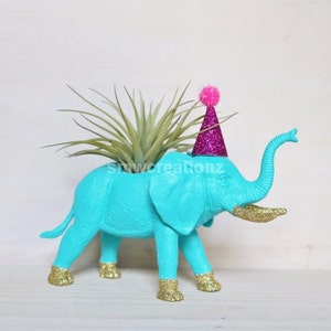 Custom Elephant Planter with Air Plant Room Decor Home Decor Birthday Gift Teacher Gift Party Favor Zoo Party image 5