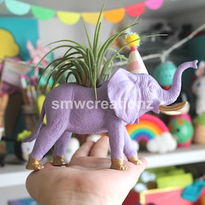 Custom Elephant Planter with Air Plant Room Decor Home Decor Birthday Gift Teacher Gift Party Favor Zoo Party image 1