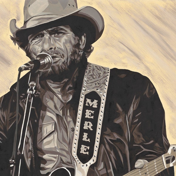 Merle Haggard Original Oil Painting Print