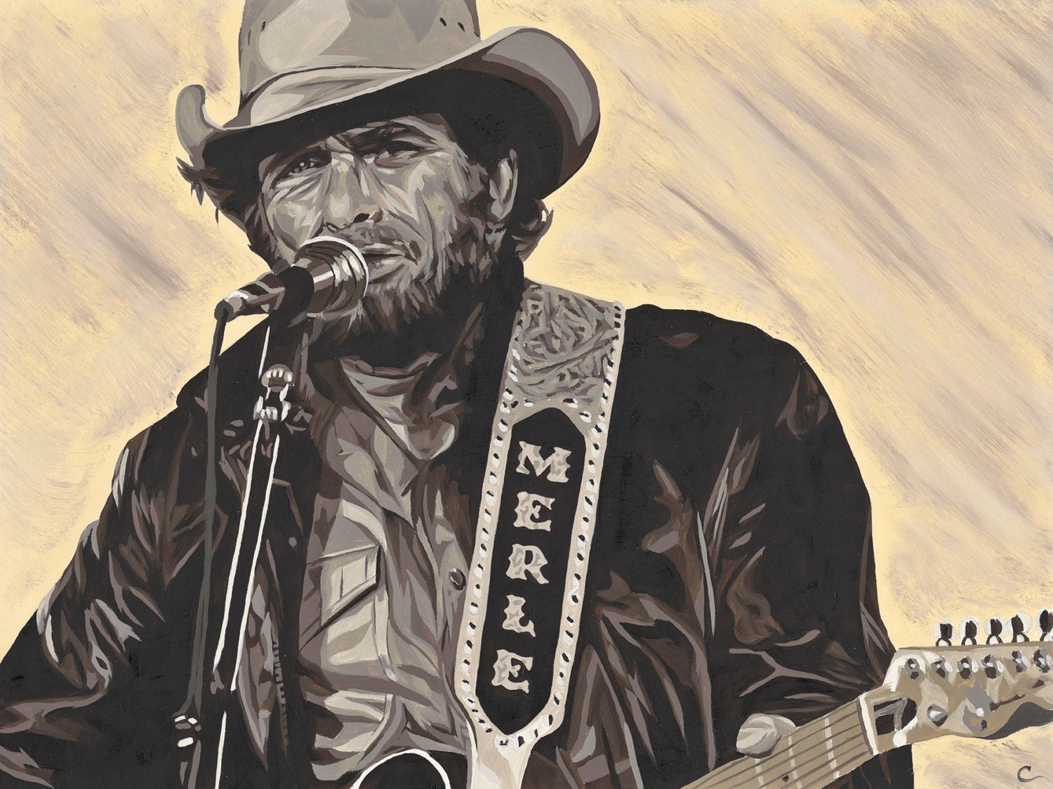 Merle Haggard Original Oil Painting Print - Etsy