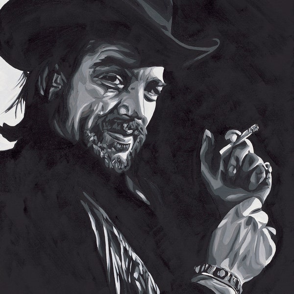 Waylon Jennings Original Oil Painting Print