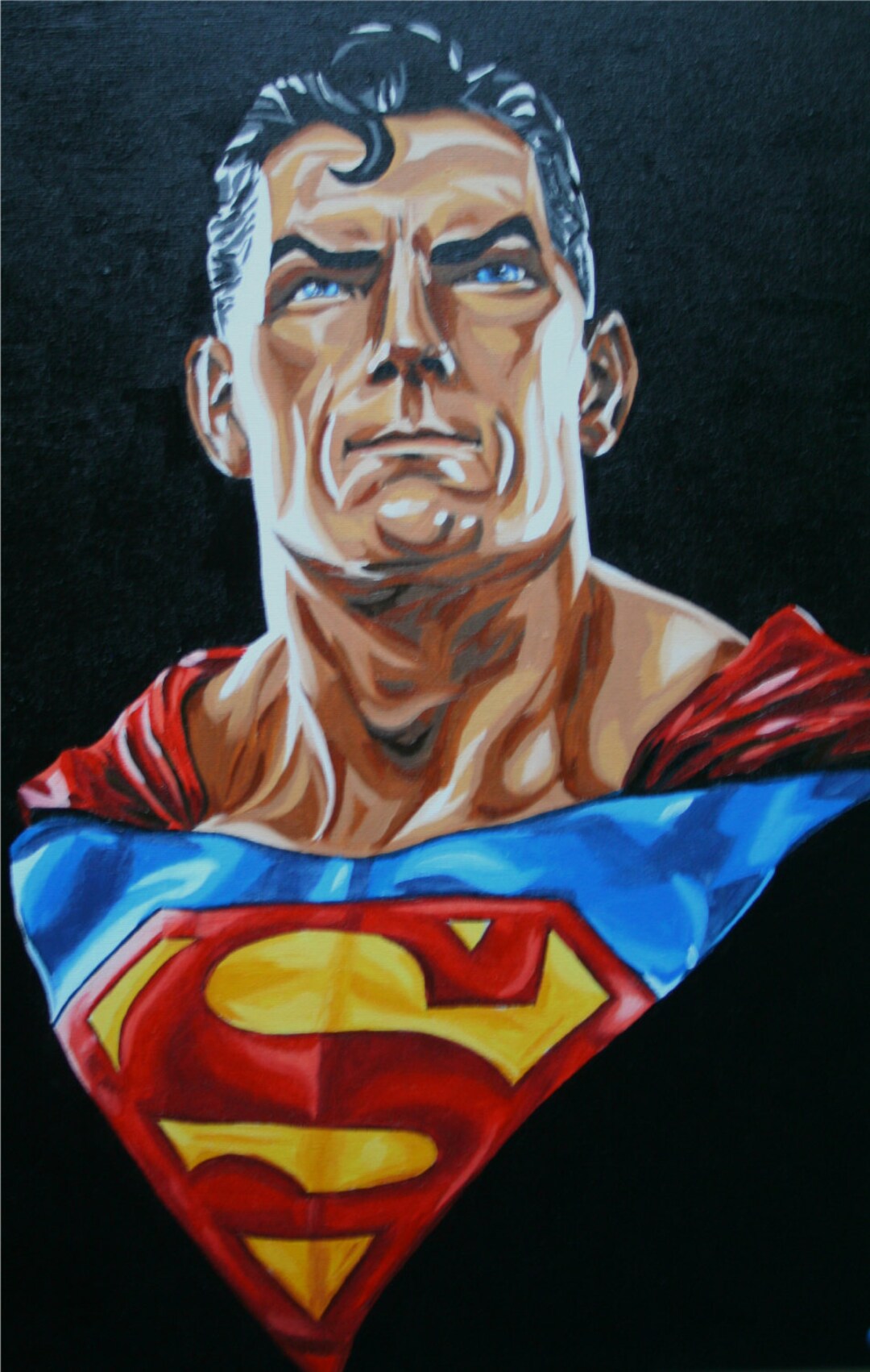 Superman Original Oil Painting Print Etsy