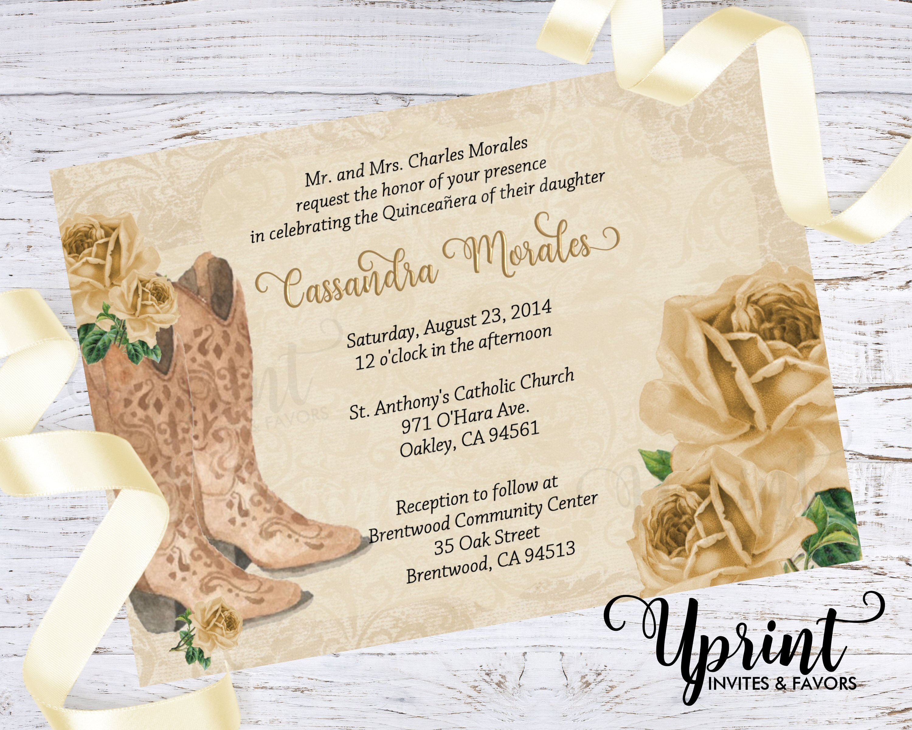 その他 Invitation Western Quinceanera Invitation, Cowgirl Invitation, Quinceanera