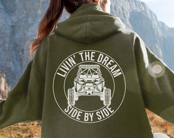 Livin The Dream Side by Side Sweatshirt, UTV Sweatshirt, Side By Side ATV Shirt, Couples Side by Side Sweatshirt, UTV Offroading Sweatshirt