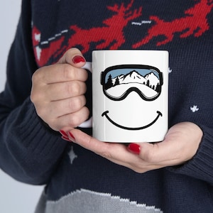 Ski Mug, Apres Ski Mug, Ski Gift, Mug for Ski House, Downhill Ski Lover, Winter Skier Sports, Snow Ceramic Mug, Mountain Mug