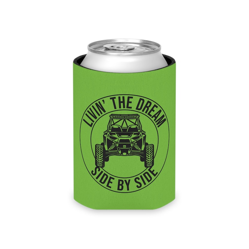 Livin' The Dream Side by Side Can Coozie, UTV Rider Gift Groen