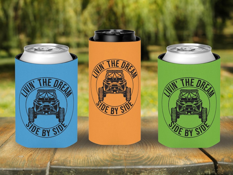 Livin' The Dream Side by Side Can Coozie, UTV Rider Gift afbeelding 2