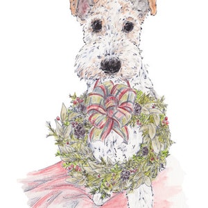 Carte de Noël Fox terrier