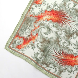 Mens Silk Pocket Square, Silk handkerchief, &quot;Tail of the Phoenix&quot; Fractal Design, Unique gifts for Men, Husband gift