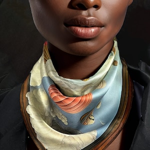 Small Neckerchief Silk Scarf, &quot;Bruegel does South Beach&quot;