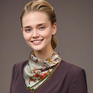 Small Scarf, "Versailles" 16" Silk Pocket Square, Neckerchief, purse scarf, retirement gift for woman
