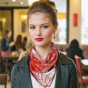 Silk Square Scarf: &quot;Kilauea&quot; Fractal Design Neckerchief