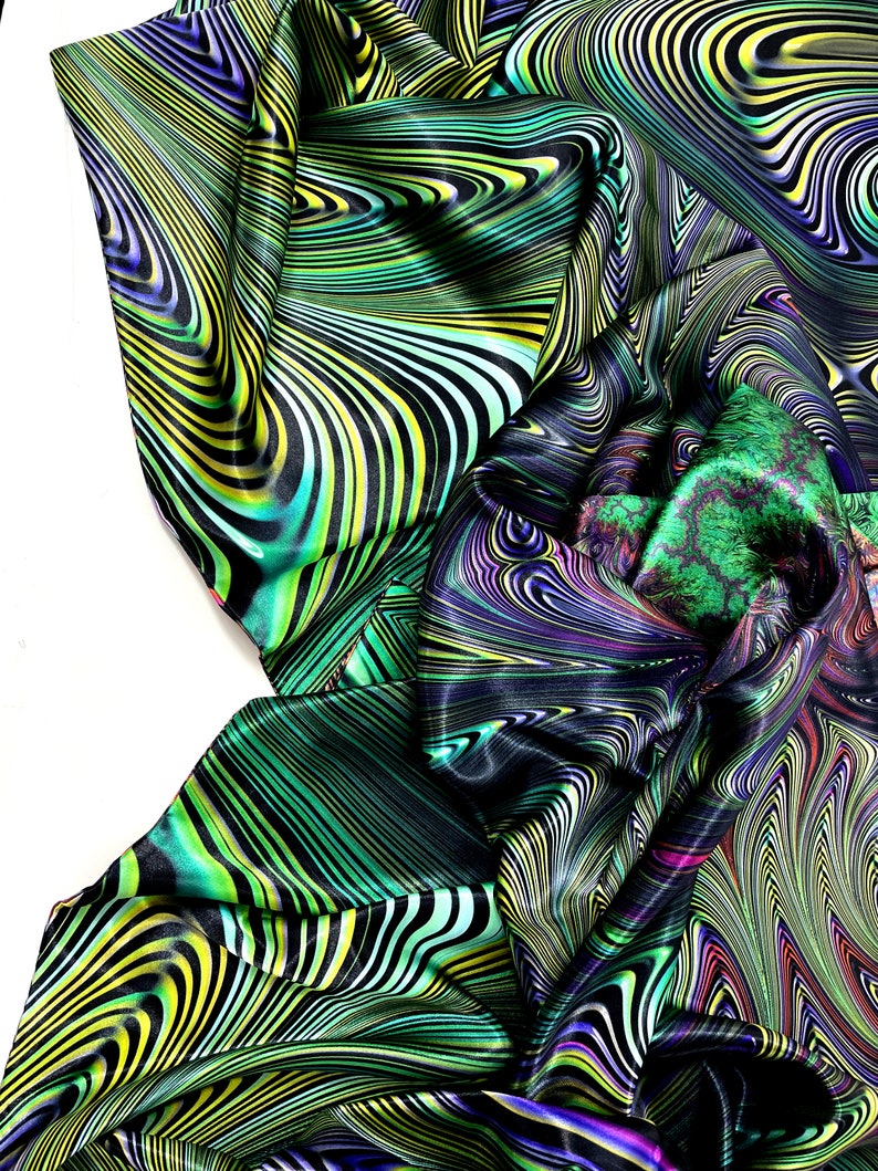 Psychedelic Festival Wrap, Reversible Poly-Satin Scarf, Scarf for Men image 9