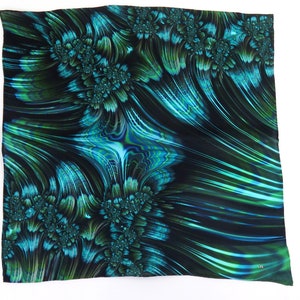 Green Pocket Square in pure silk, Reaction silk handkerchief, gift for husband, neckerchief image 4