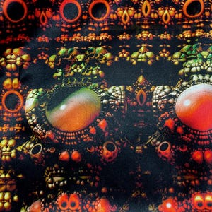 Zwarte zijden bandana: 3D fractal festivalsjaal, 26 inch zijden hoofddoek afbeelding 10