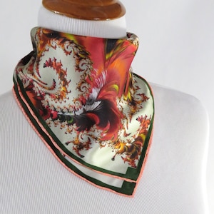 Small Square Scarf, Versailles 16 Silk Pocket Square, Neckerchief, purse scarf, retirement gift for woman image 2