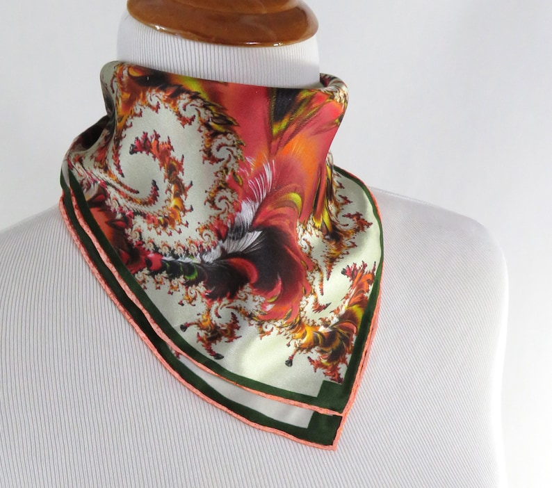 Small Square Scarf, Versailles 16 Silk Pocket Square, Neckerchief, purse scarf, retirement gift for woman image 2