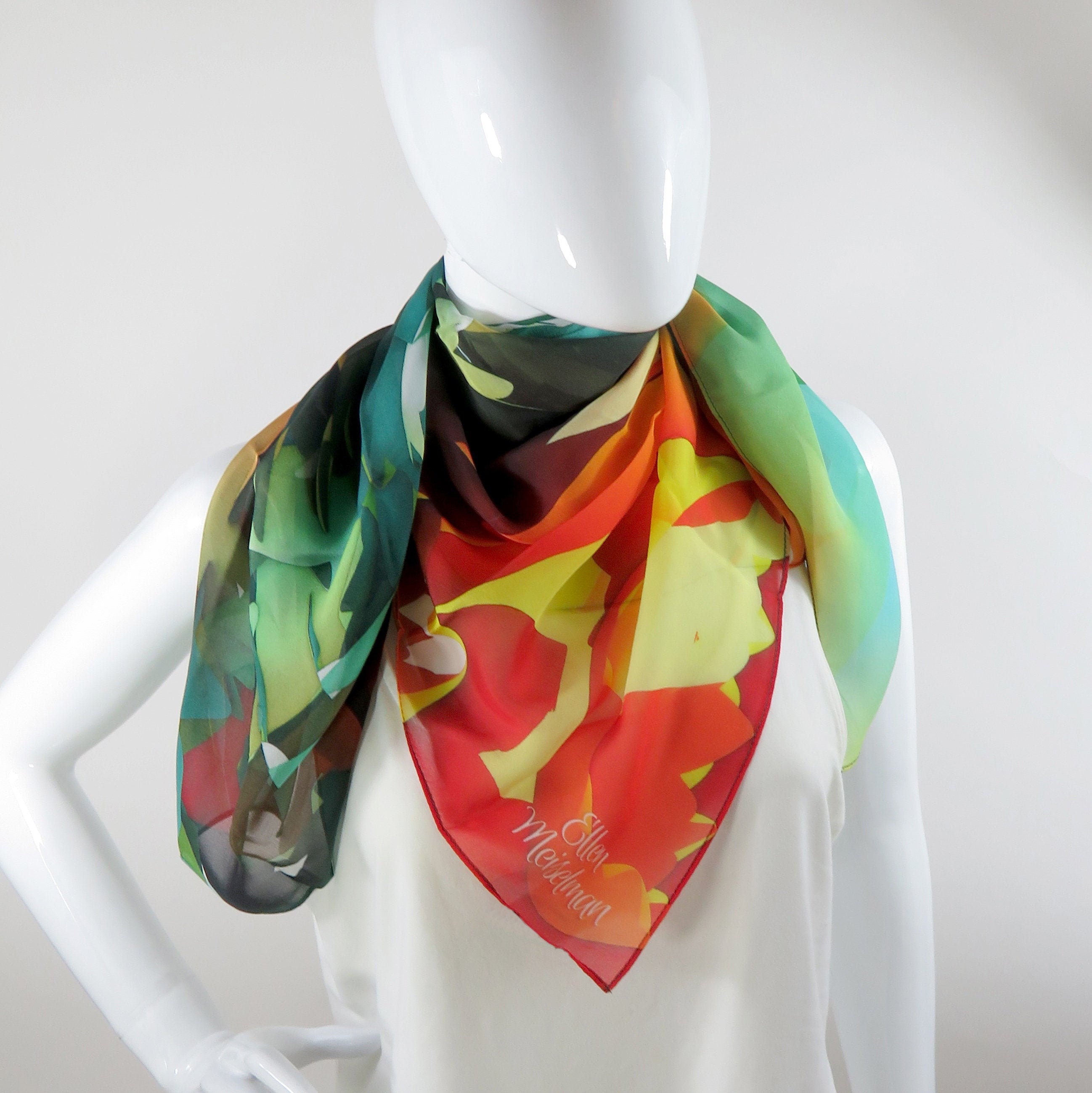 orange green scarf