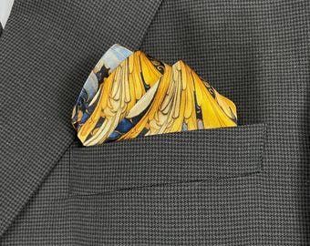Pañuelo de bolsillo de seda para hombre, 100 % seda, regalo para hombre, "Lyrical"