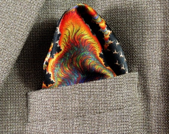 Mens Gifts, Silk Pocket Square, &quot;Verge&quot; silk handkerchief, gift for husband, boyfriend gift