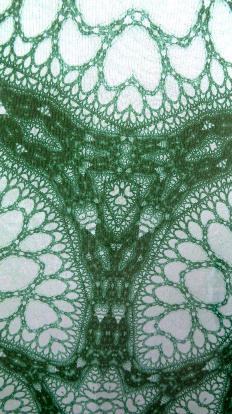 Long Silk Scarf Shawl, Scarves for Women, Unique scarves. Appreciation Gift for woman, Wings of Inspiration, Green Meditation shawl image 6