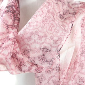 Pink and White Summer Shawl, Light Silk Scarves for Women, Birthday Gift for Girl, Sheer Silk Chiffon image 5