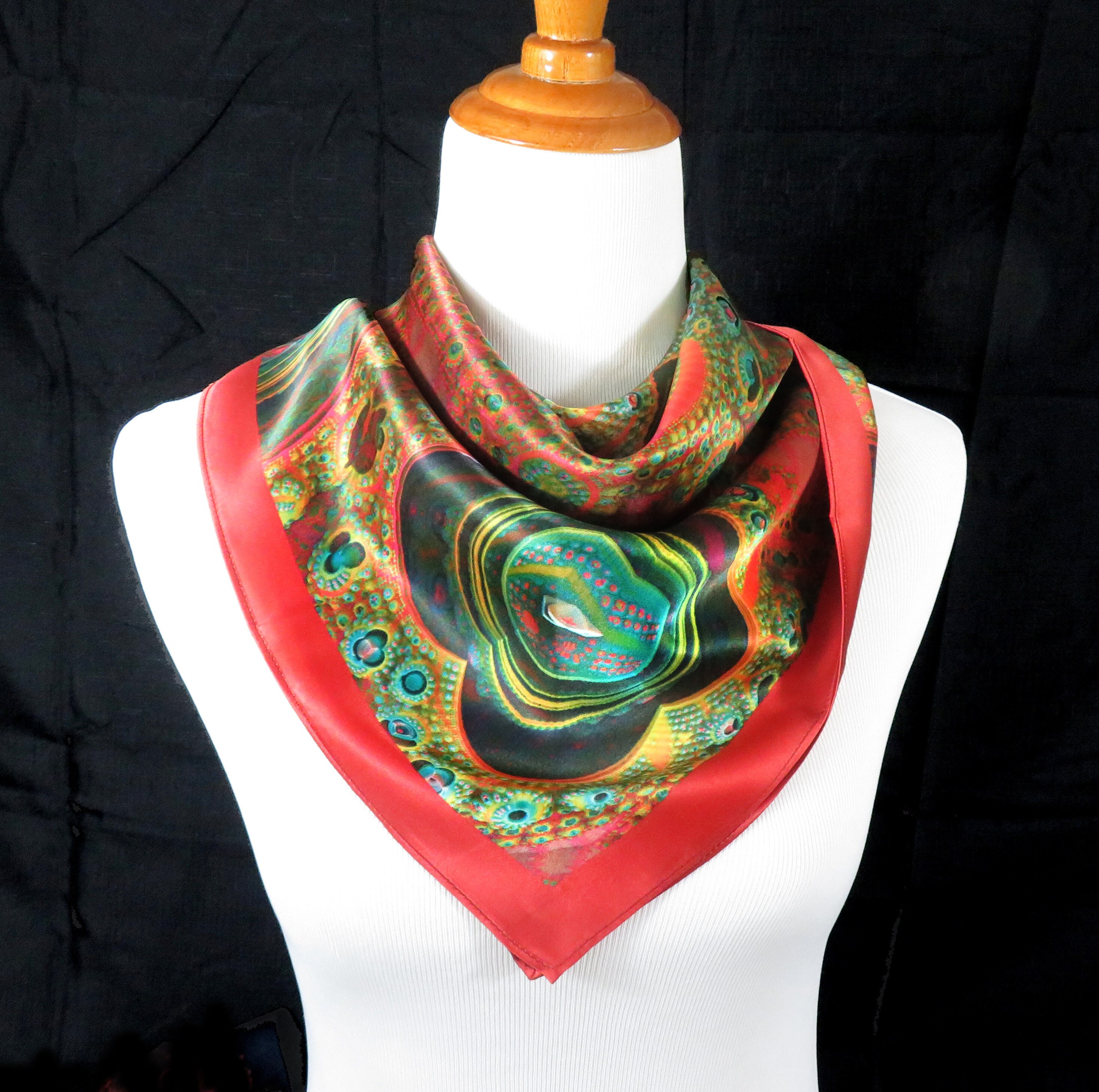 Silk Bandana Festival Scarf Silk Scarf 3D Fractal Etsy