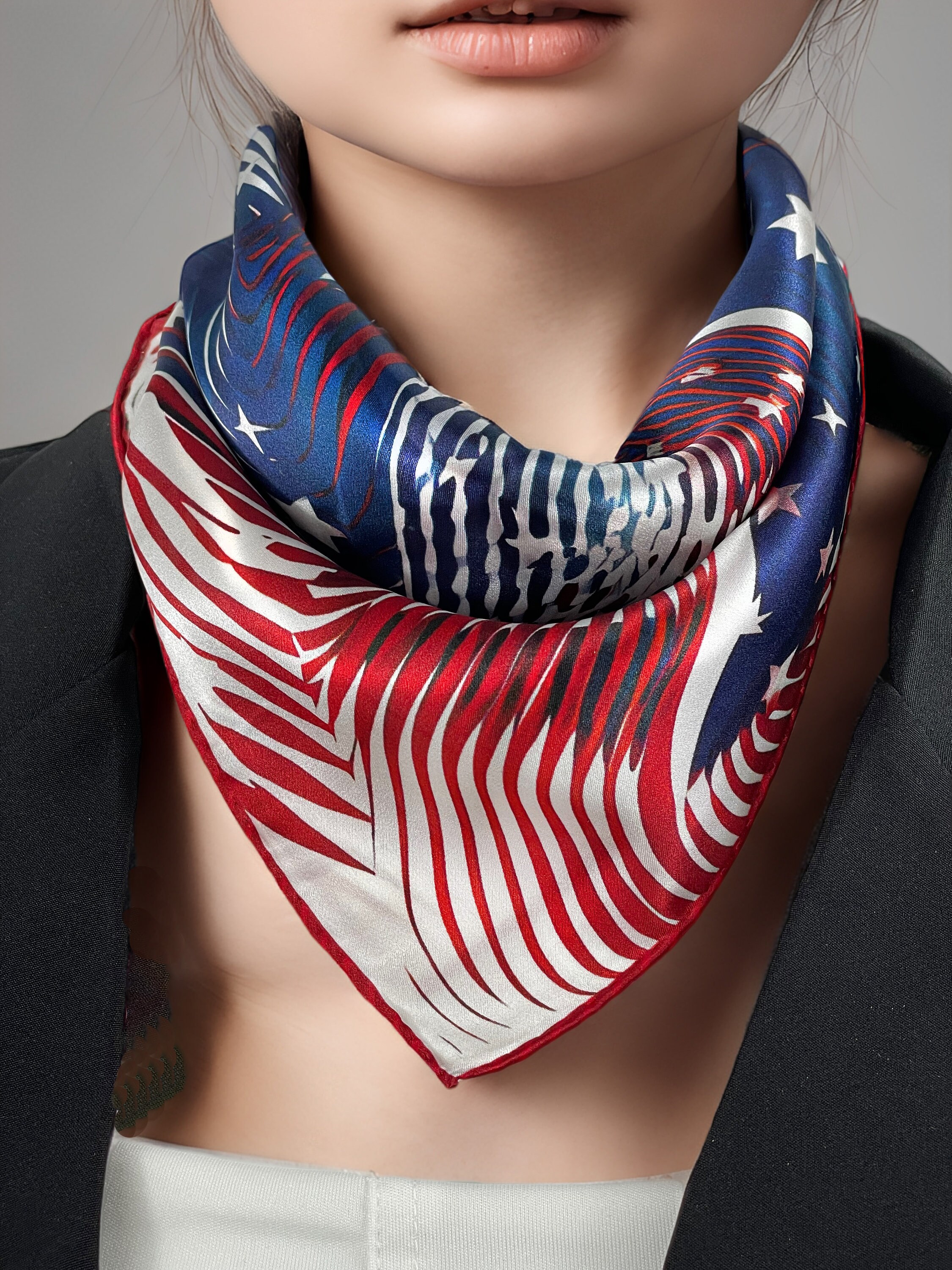 Patriotic silk best sale scarves
